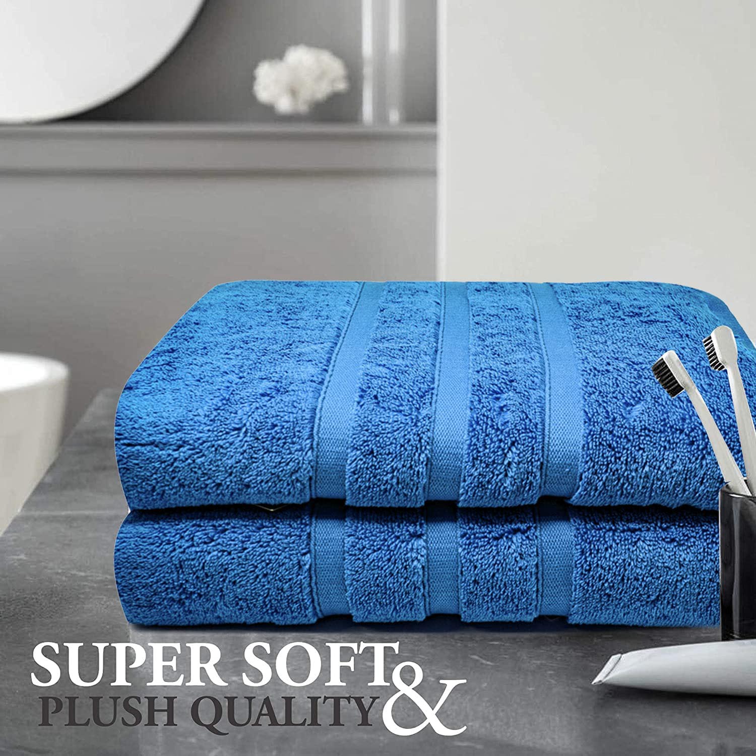 Towelogy Bath Towels & Washcloths Lincoln Zero Twist Plush Bath Towels Set Supreme Plush Soft