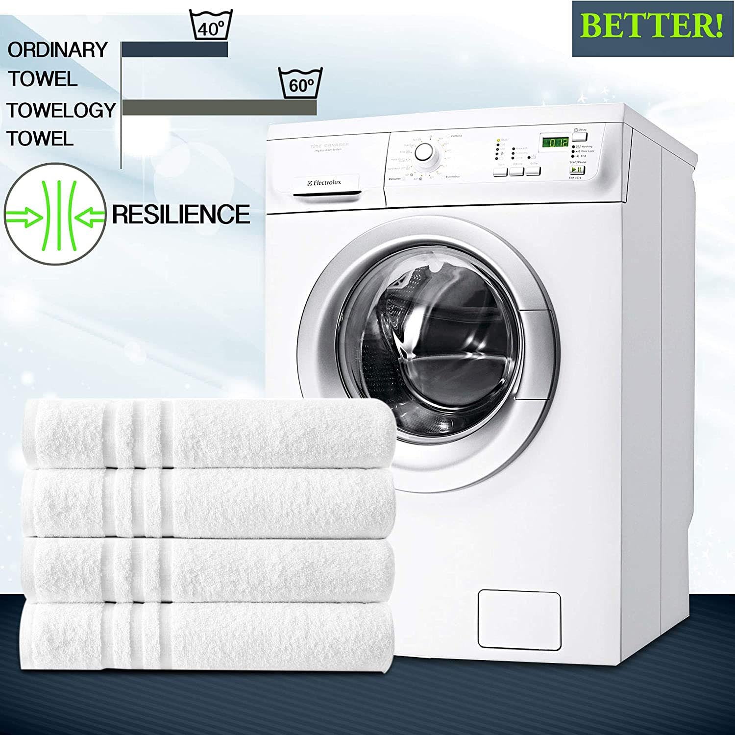 Towelogy Bath Towels & Washcloths Cheadle 650GSM Hotel Quality Towels White Extra Large