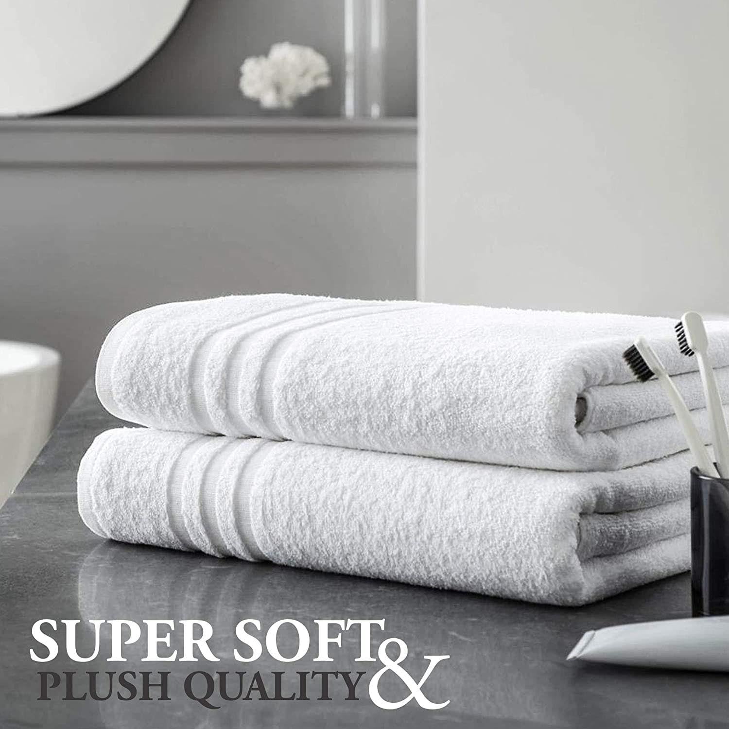 Towelogy Bath Towels & Washcloths Cheadle 650GSM Hotel Quality Towels White Extra Large