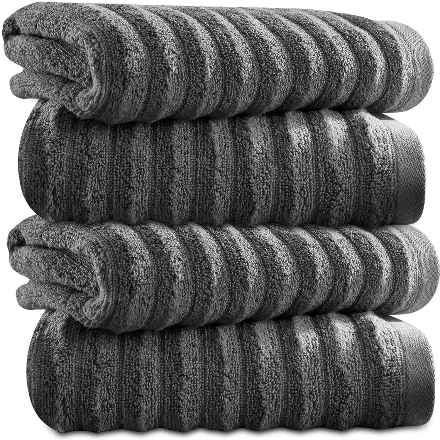 Towelogy Bath Towels & Washcloths Kingston Bamboo Cotton Ribbed Bath Towels - Hotel Quality Towels