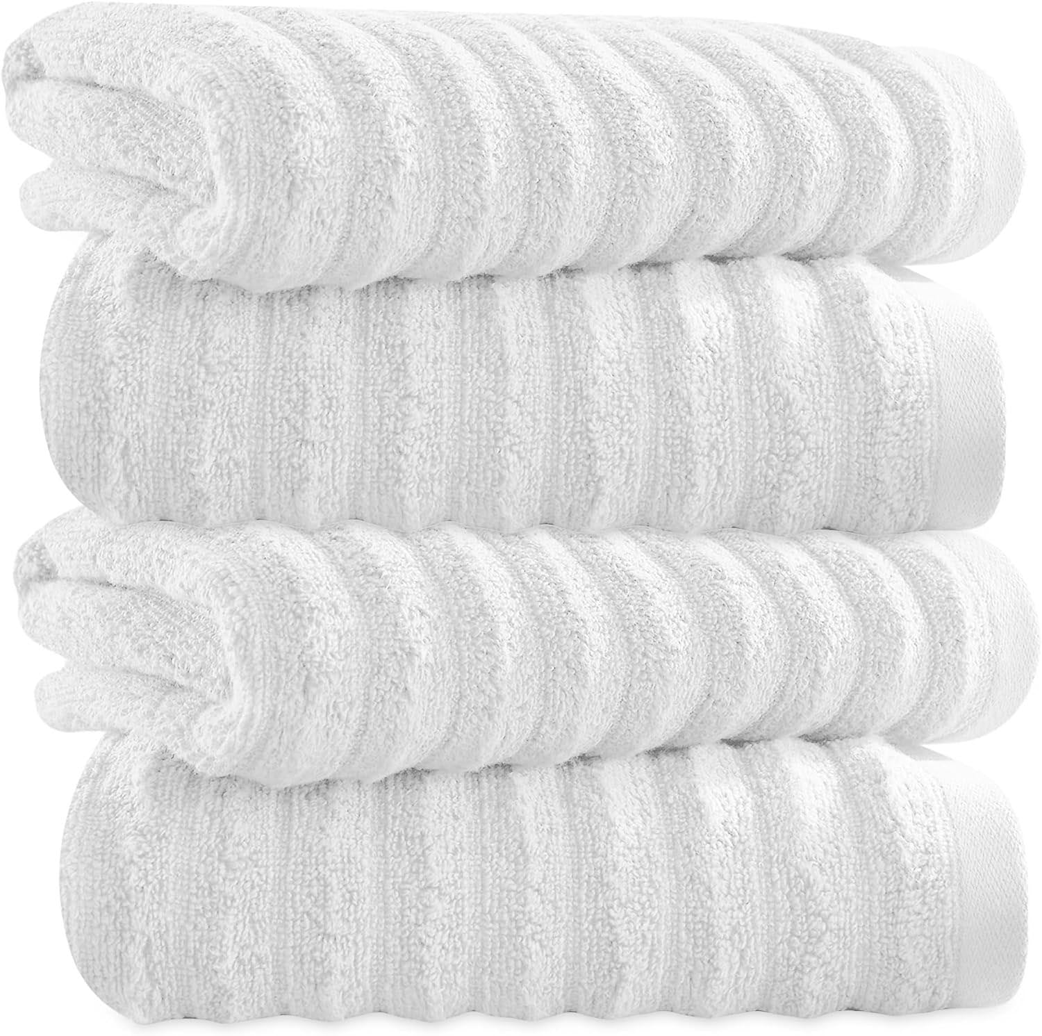 Towelogy Bath Towels & Washcloths Kingston Bamboo Cotton Ribbed Bath Towels - Hotel Quality Towels