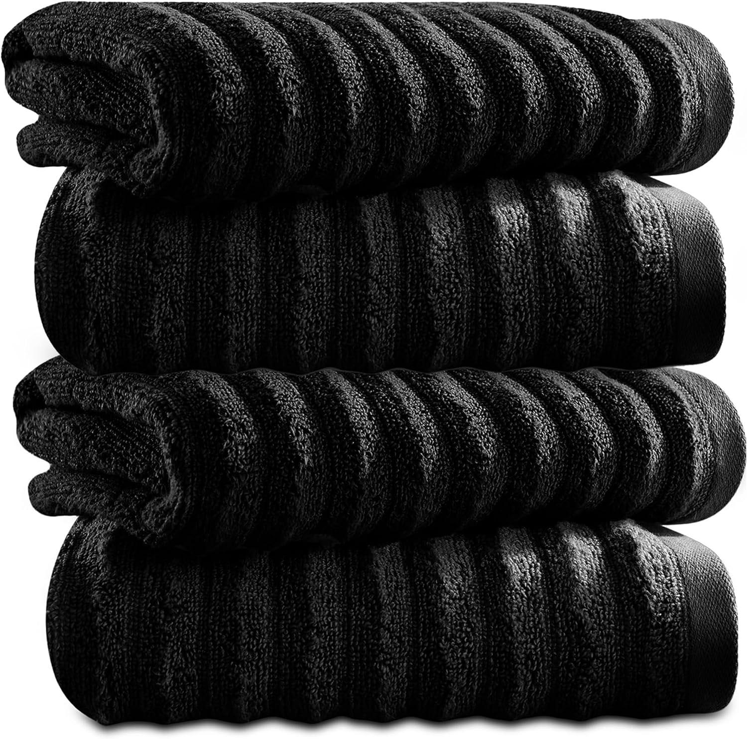 Towelogy Bath Towels & Washcloths Kingston Bamboo Cotton Ribbed Bath Towels - Hotel Quality Towels