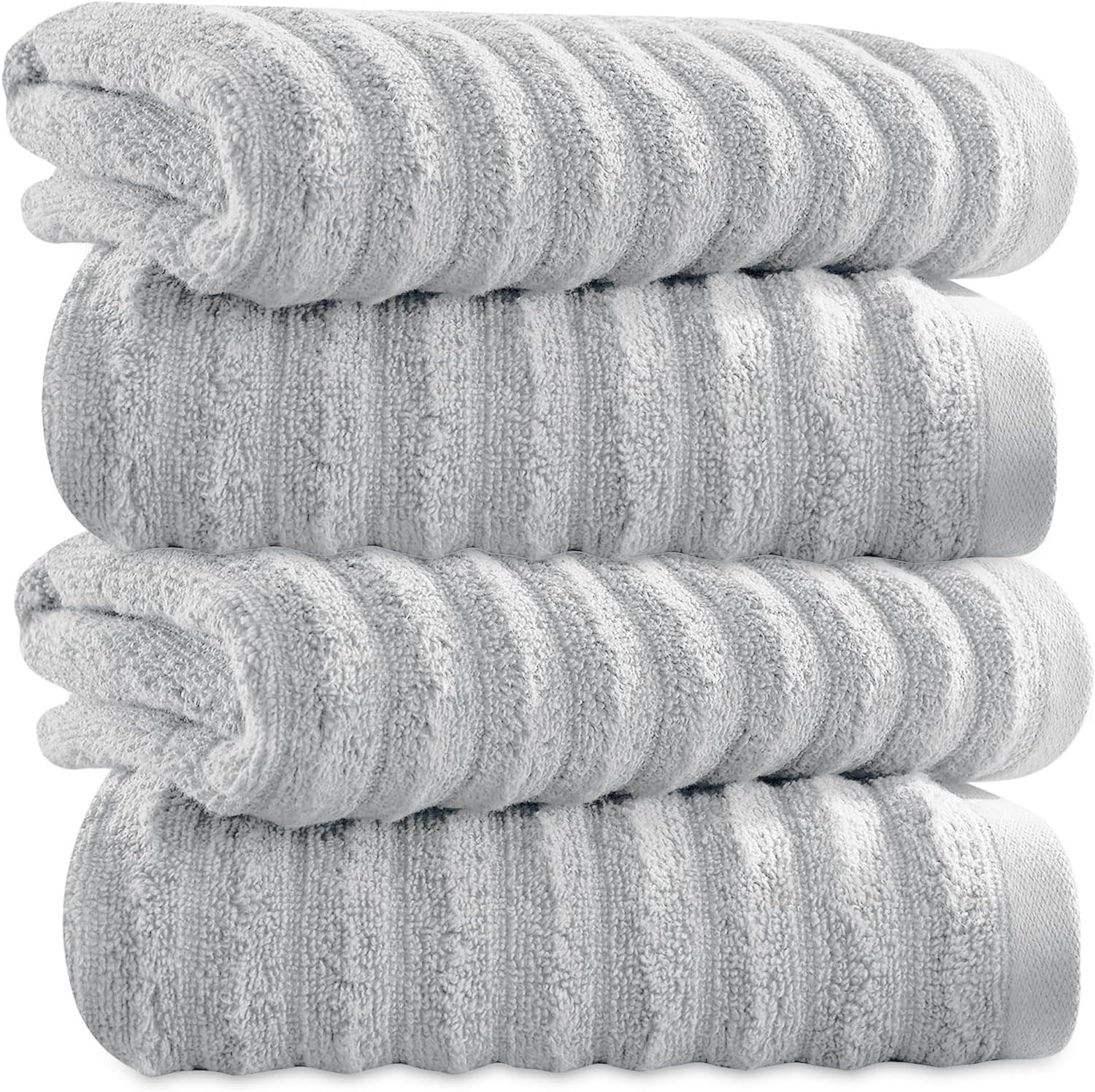 Towelogy Bath Towels & Washcloths Kingston Bamboo Cotton Ribbed Bath Towels - Hotel Quality Towels