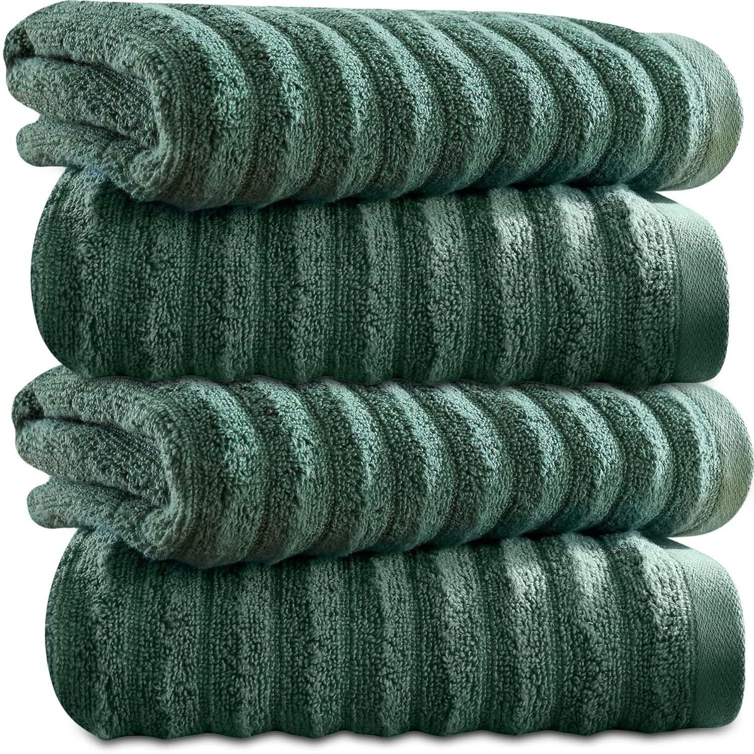 Towelogy Bath Towels & Washcloths Kingston Bamboo Cotton Ribbed Bath Towels - Hotel Quality Towels