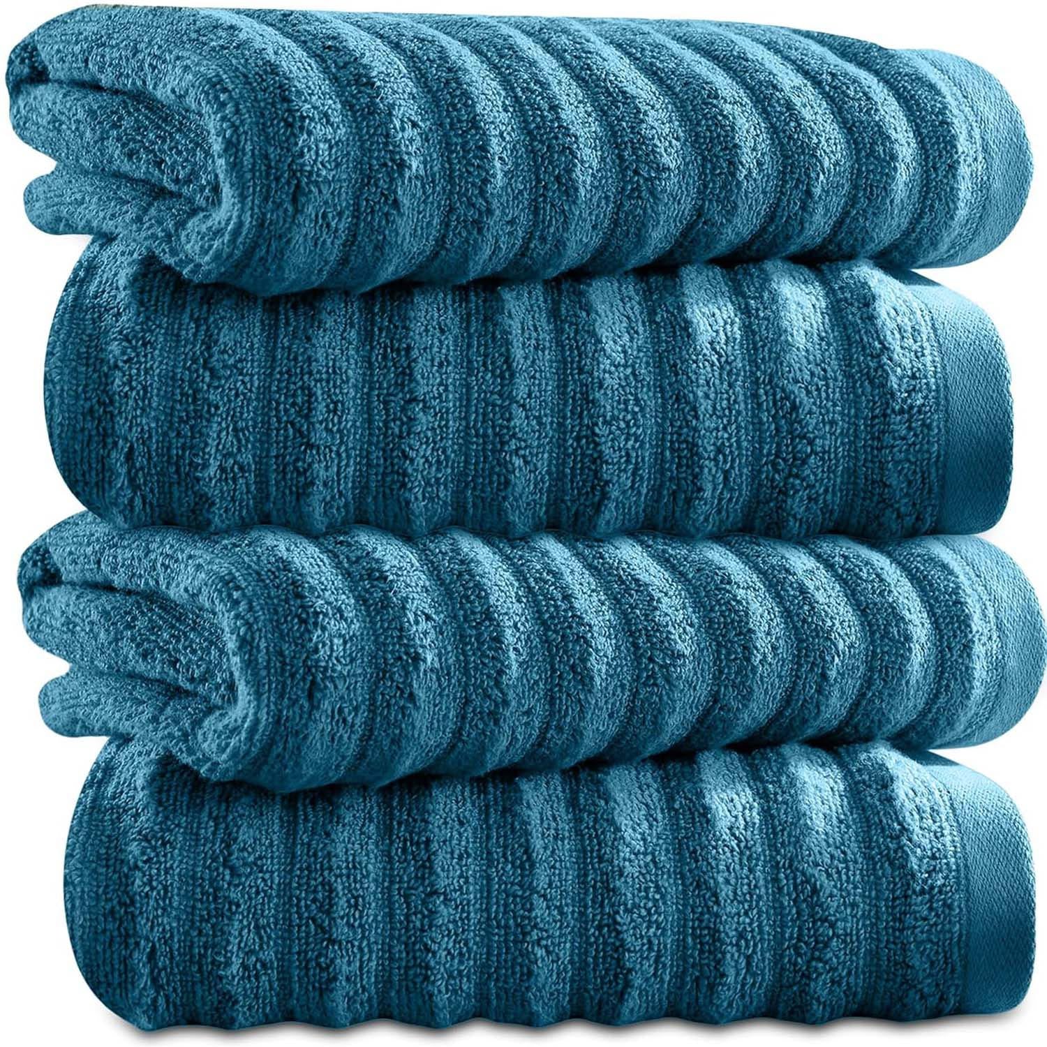 Towelogy Bath Towels & Washcloths Kingston Bamboo Cotton Ribbed Bath Towels - Hotel Quality Towels