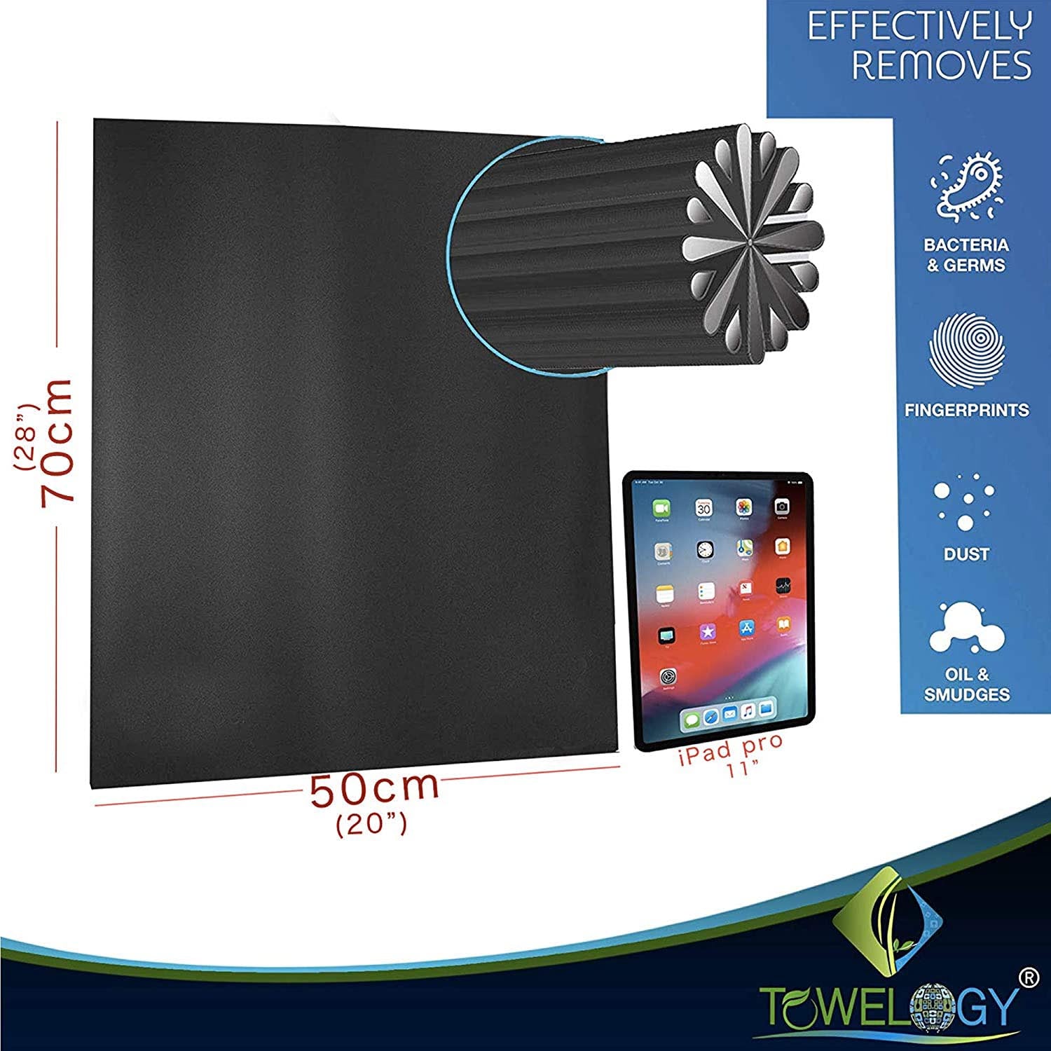 Towelogy Glass Cloths Olympus Extra Large Microfibre Glass Cleaning Cloth – Professional Grade