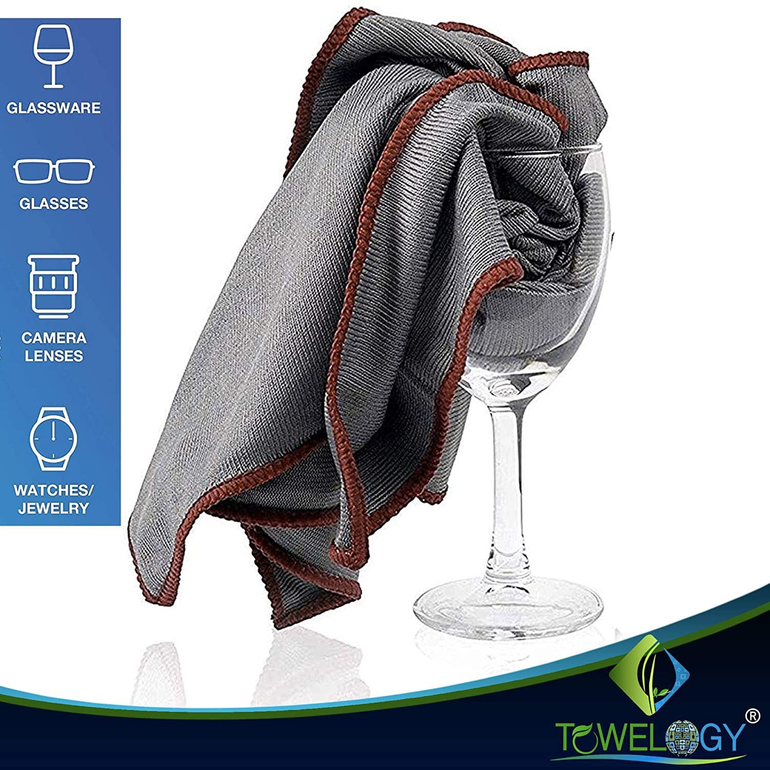 Towelogy Glass Cloths Olympus Extra Large Microfibre Glass Cleaning Cloth – Professional Grade