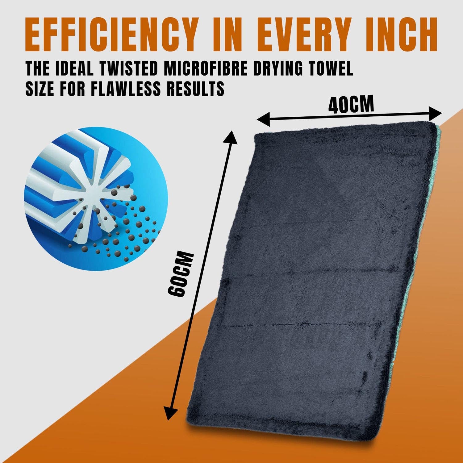 Towelogy Car Detailing Towels Cooper XL Microfibre Car Twisted Fibre Auto Detailing Towels 1200gsm