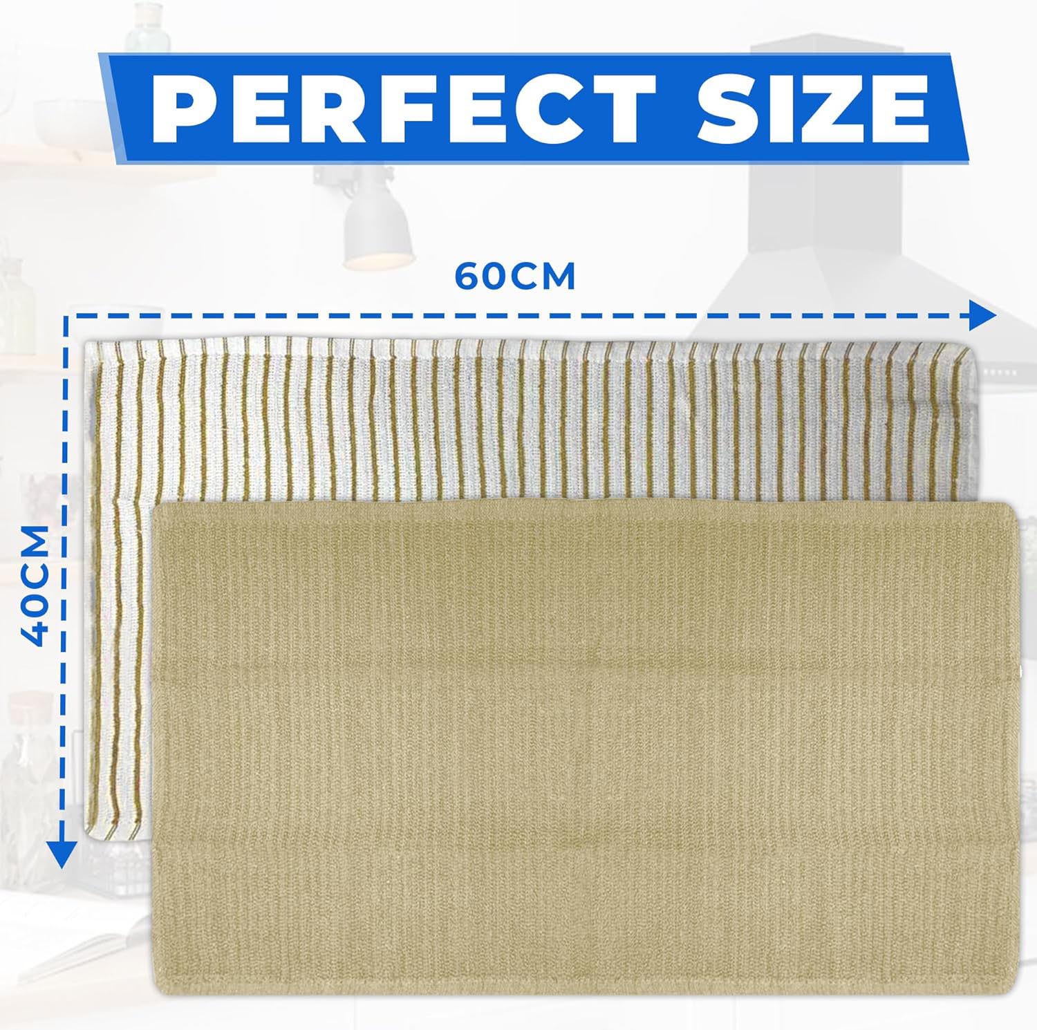 Towelogy Kitchen Towels Gale Cotton Striped Kitchen Tea Towels – Thick and Absorbent Kitchen Towels