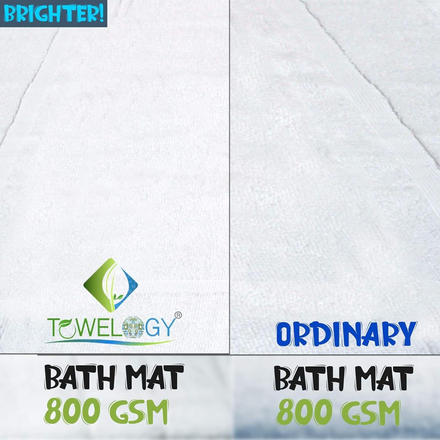 Towelogy Bath Mats Cusco Classic Frame Cotton Bathroom Mat – 800GSM Heavy Duty