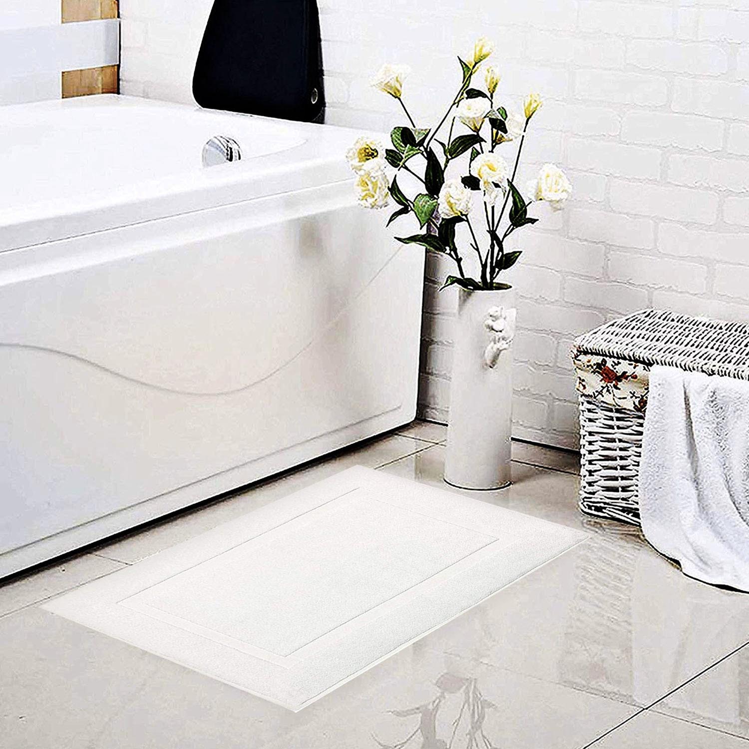 Towelogy Bath Mats Cusco Classic Frame Cotton Bathroom Mat – 800GSM Heavy Duty