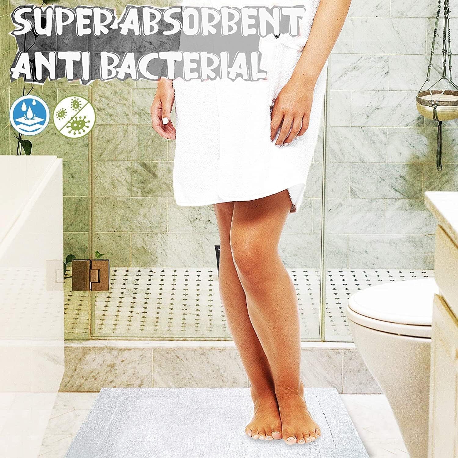 Towelogy Bath Mats Cusco Classic Frame Cotton Bathroom Mat – 800GSM Heavy Duty