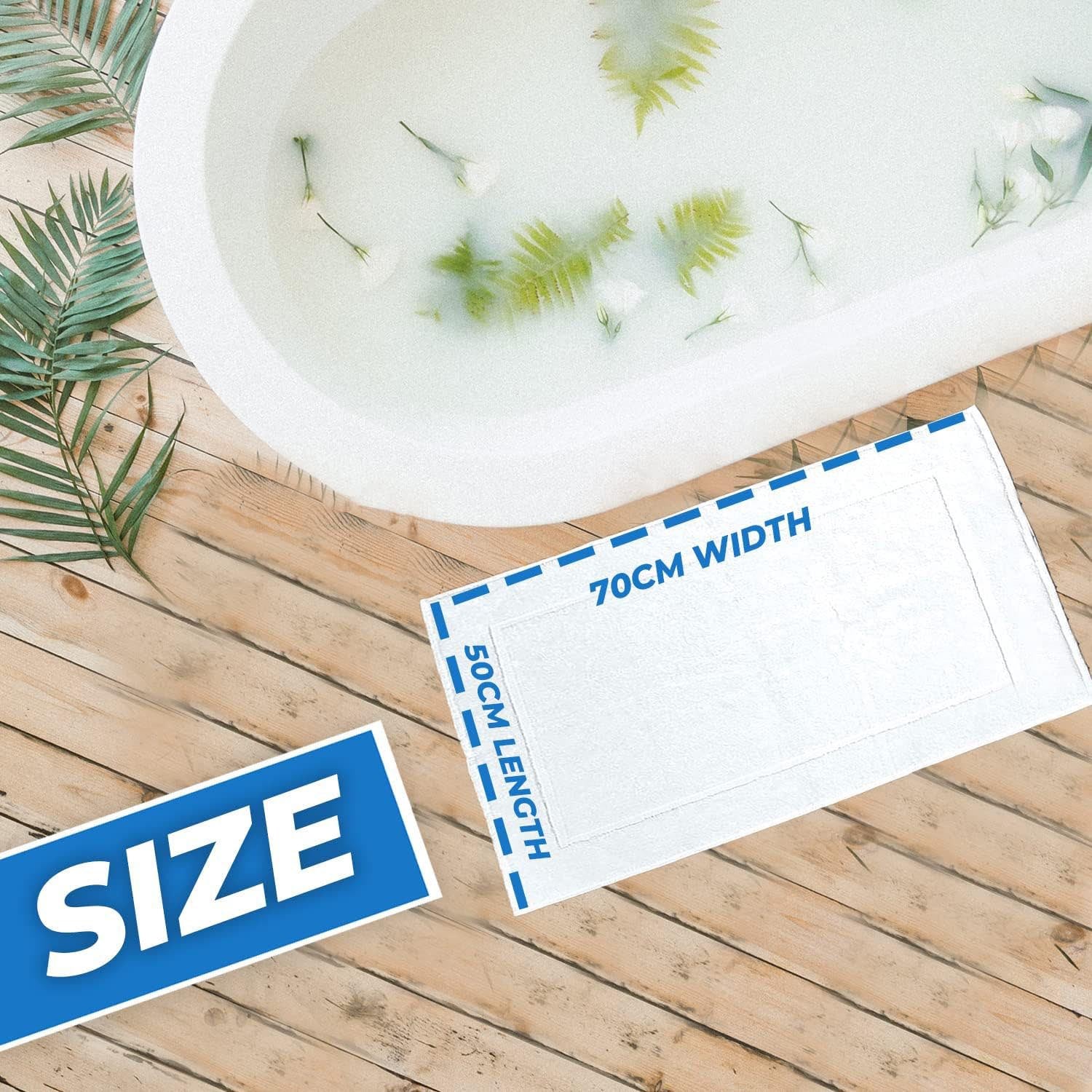 Towelogy Bath Mats Cusco Classic Frame Cotton Bathroom Mat – 800GSM Heavy Duty