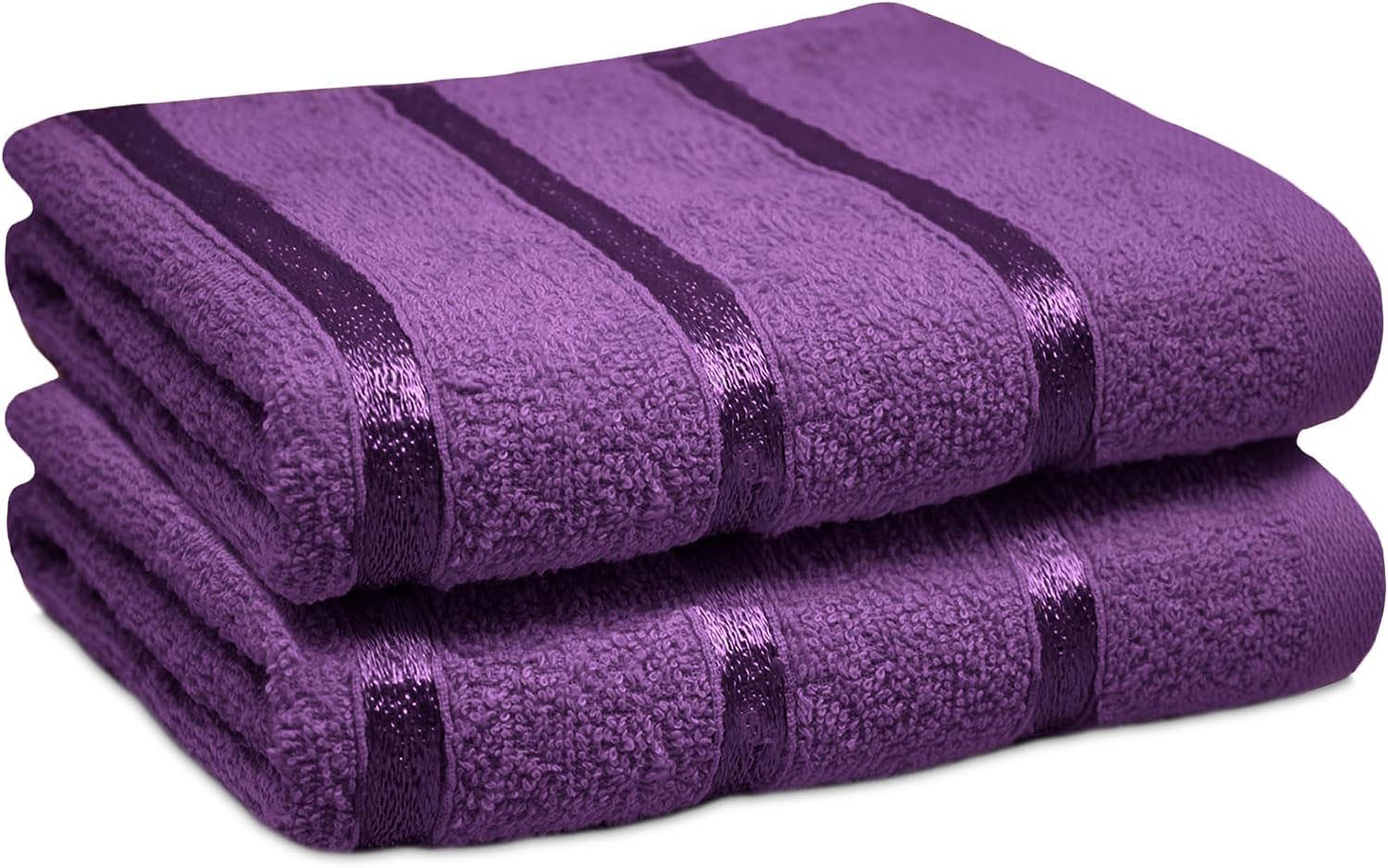 Towelogy Hand Towels Purple Egyptian Cotton Hand Towel Set Ultra-Soft and Absorbent