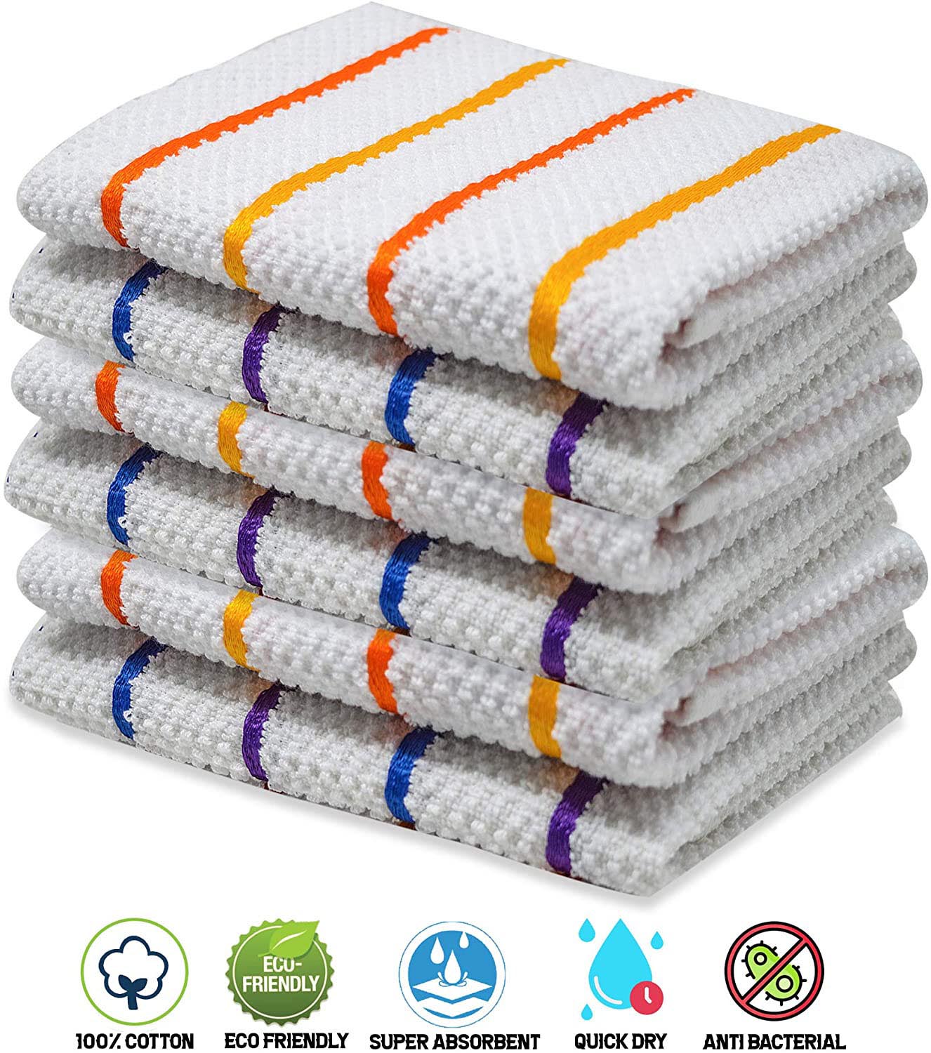 Towelogy Kitchen Towels Assorted / Pack of 2 Evelyn Popcorn Weave Kitchen Hand Towels