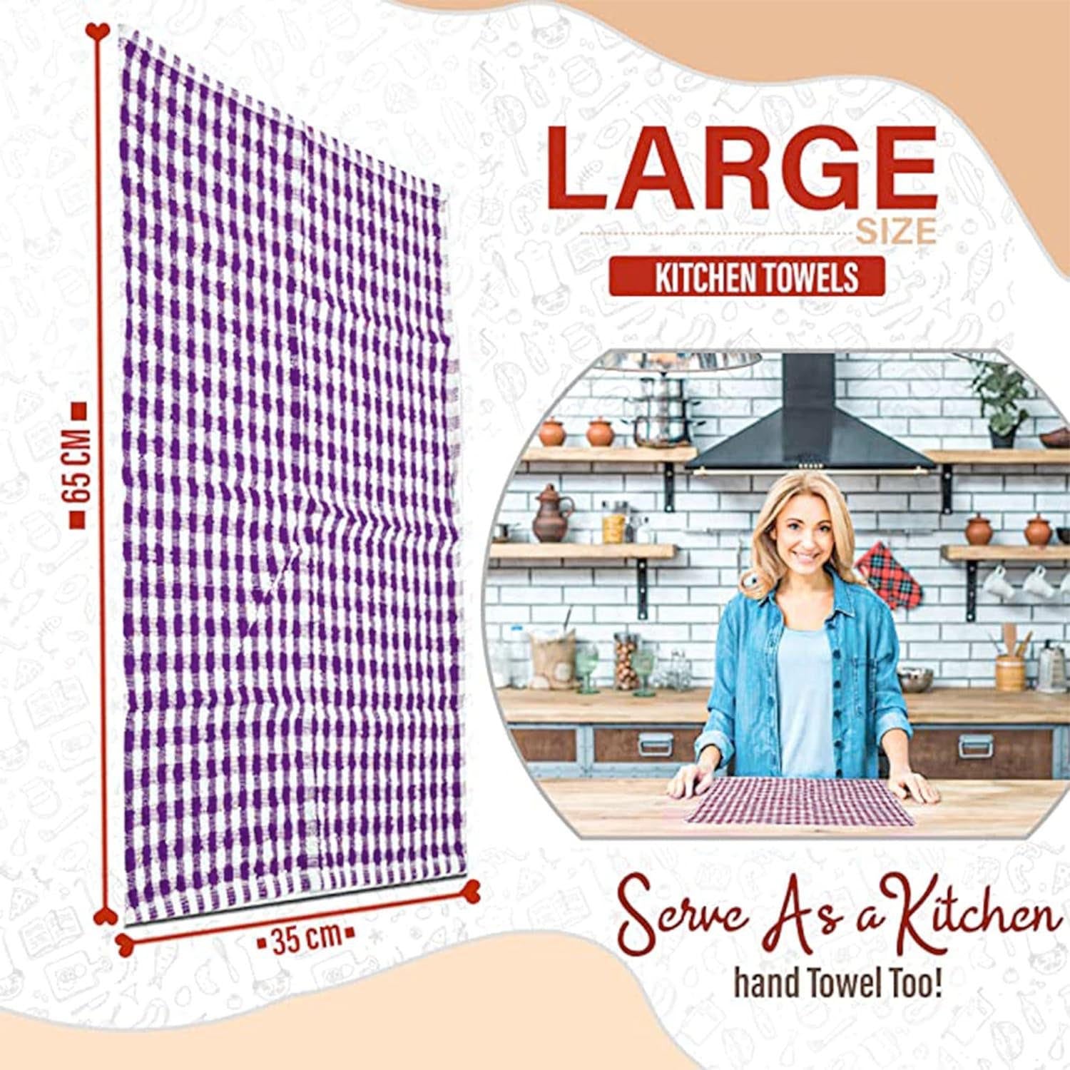 Towelogy Kitchen Towels Lisa Pure Cotton Monocheck Terry Kitchen Tea Towels Heavy Duty