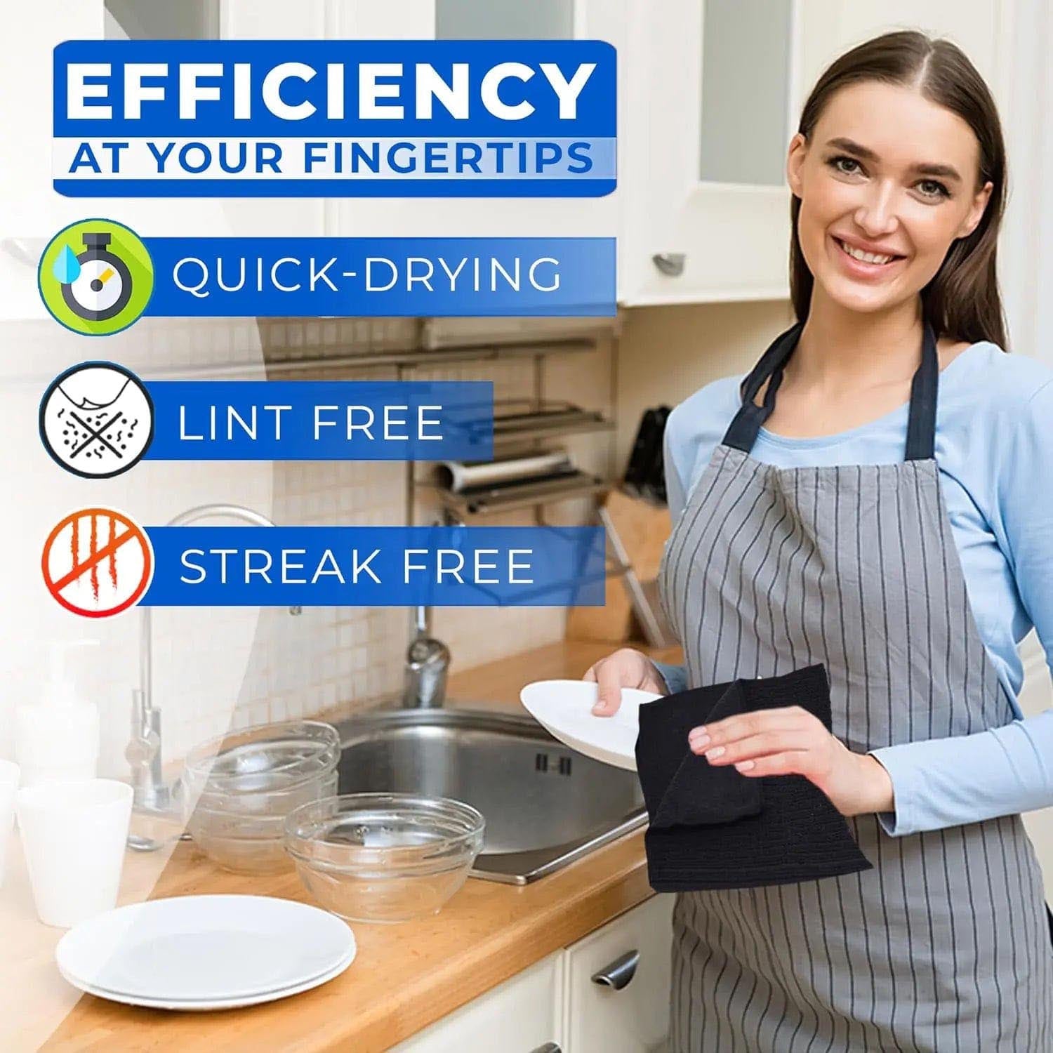 Towelogy Kitchen Towel Oakley Microfibre Printed Kitchen Tea Towels