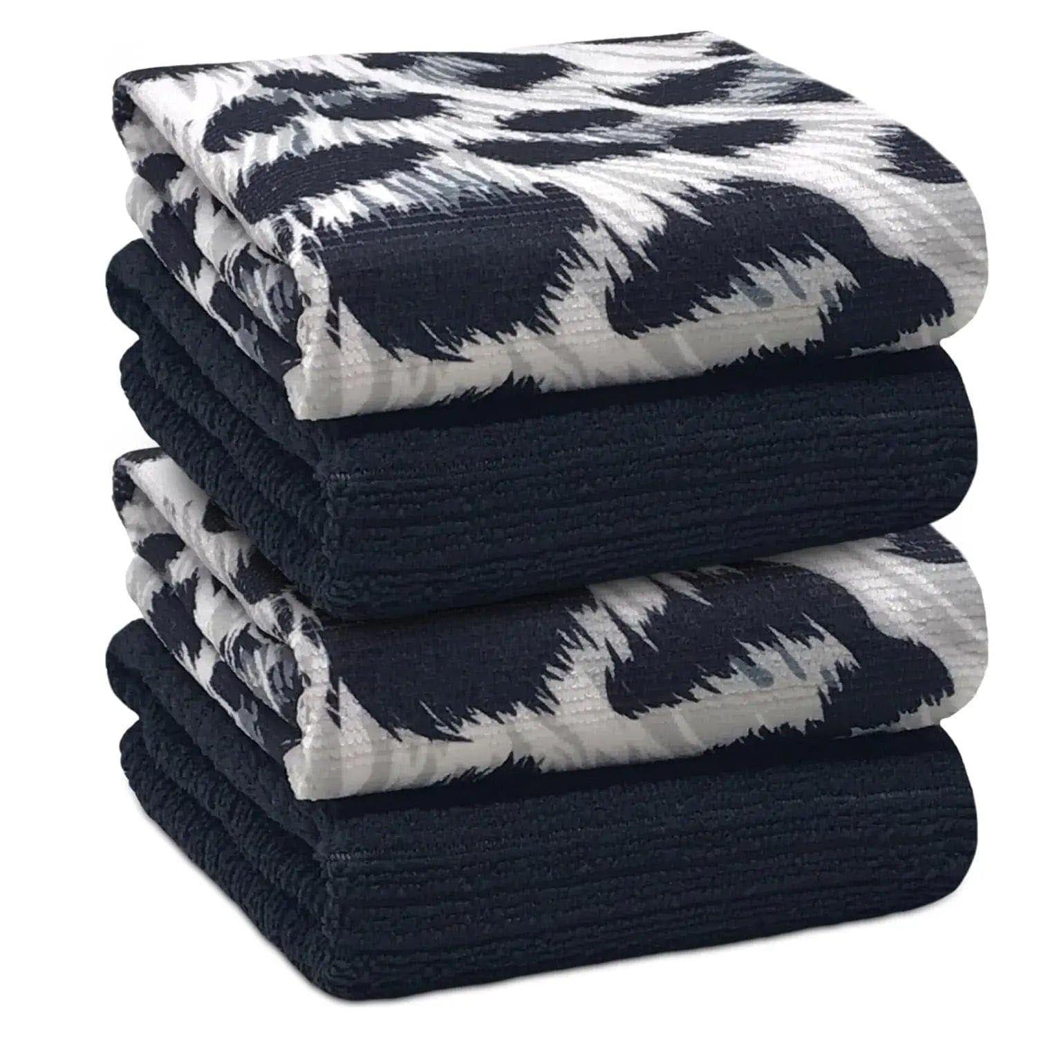Towelogy Kitchen Towel Cheetah / Pack of 4 Oakley Microfibre Printed Kitchen Tea Towels