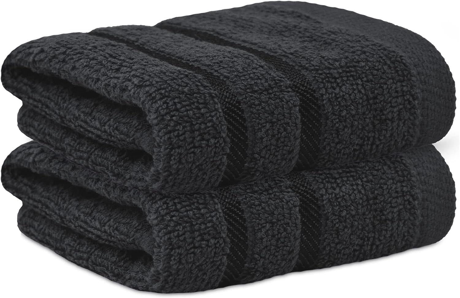 Towelogy Face Towels Black Naomi Face Washcloths Hotel Spa Quality 650GSM Large Face Flannels