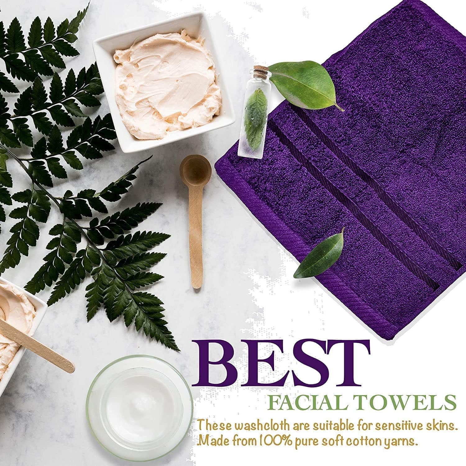 Towelogy Face Towels Naomi Face Washcloths Hotel Spa Quality 650GSM Large Face Flannels