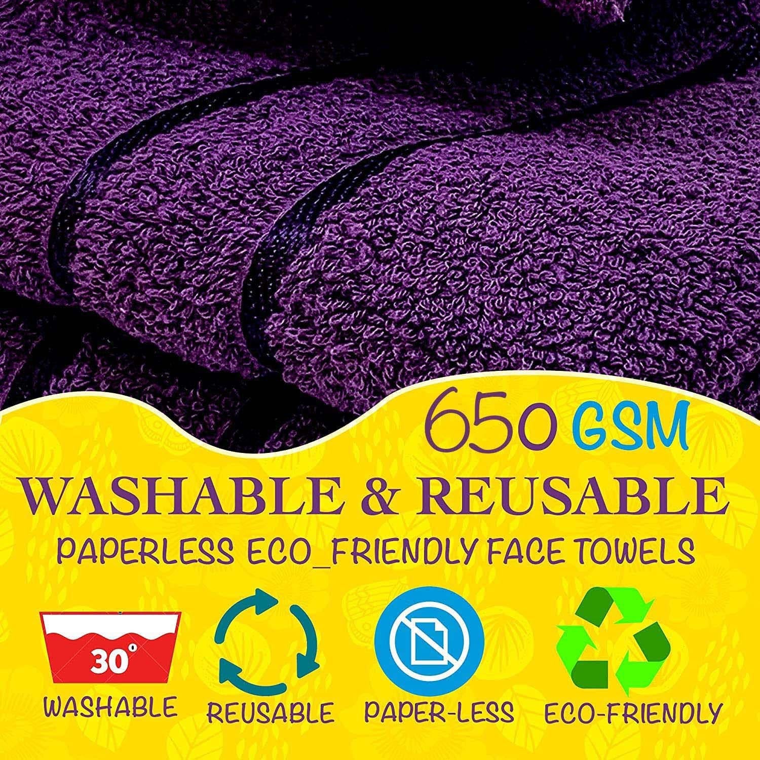 Towelogy Face Towels Naomi Face Washcloths Hotel Spa Quality 650GSM Large Face Flannels
