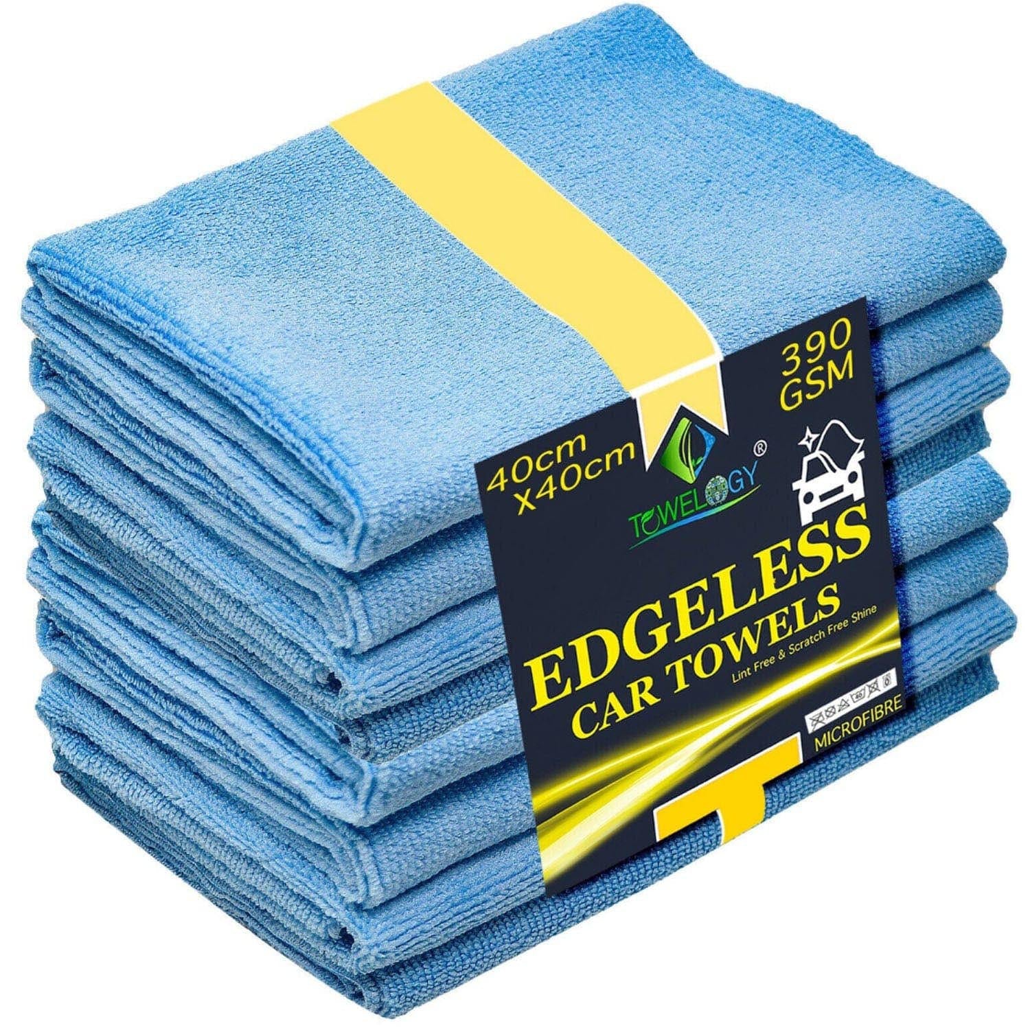 Towelogy Car Dusting Towels Blue / Pack of 4 Viper Microfibre Edgeless Car Cleaning & Dusting Cloths 390gsm