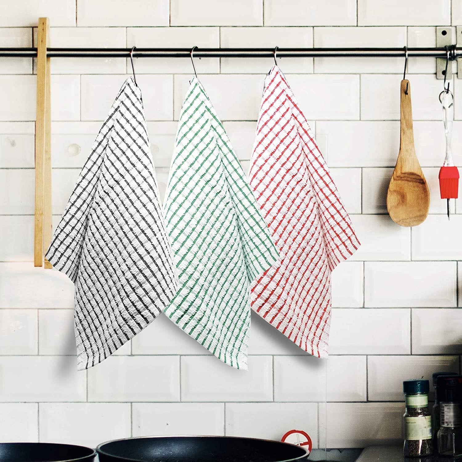 Towelogy Kitchen Towel Andy WonderDry Cotton Terry Tea Towels Checkered