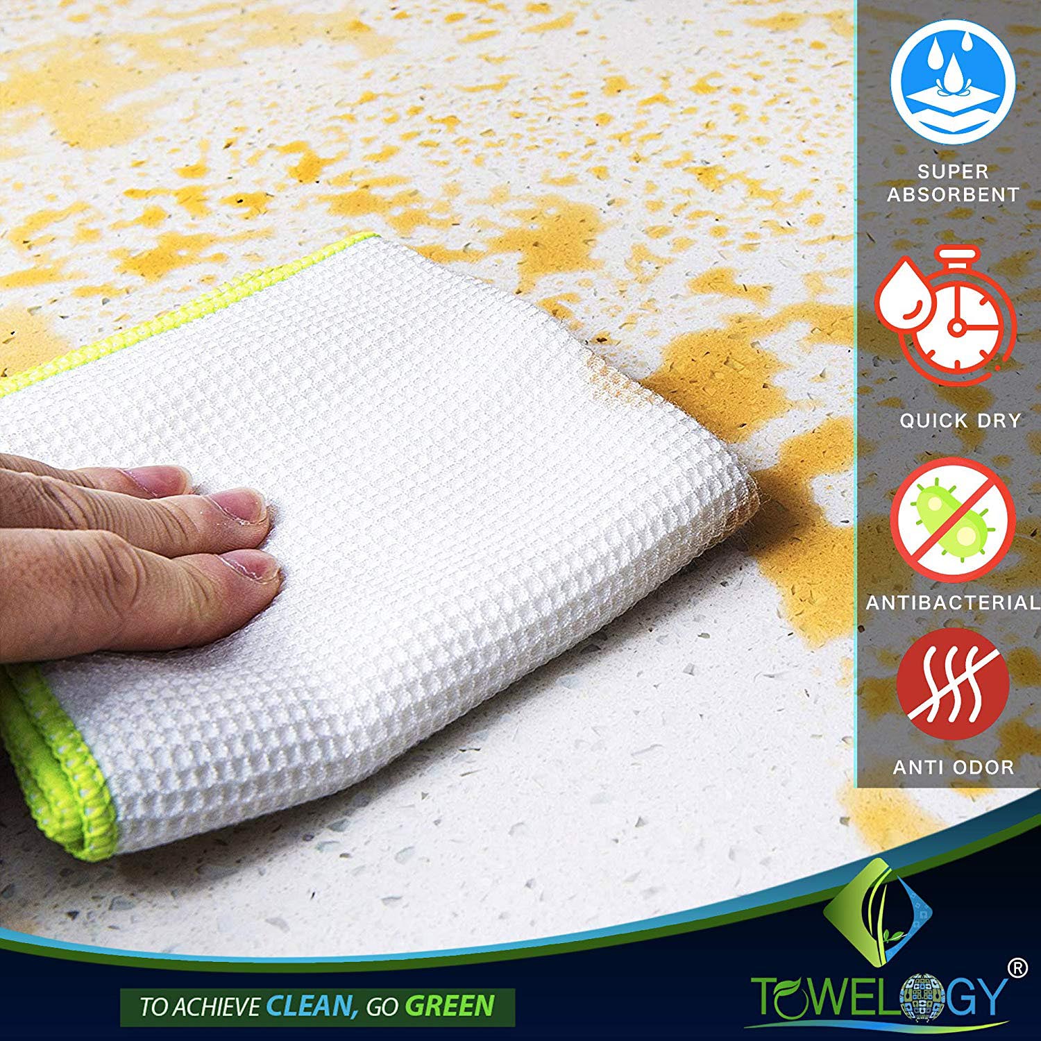 Towelogy Kitchen Dishcloths Milan Bamboo Kitchen Dishcloths – Eco-Friendly and Absorbent Kitchen Cloths