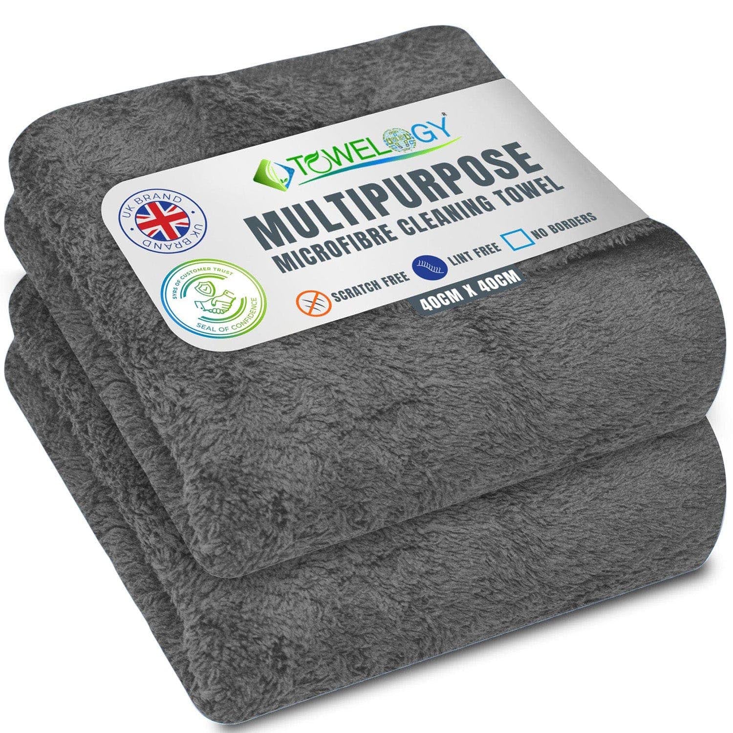 Towelogy Car Drying Towels Grey / Pack of 4 Cole Edgeless Microfibre Car Drying Towels - Plush 500gsm