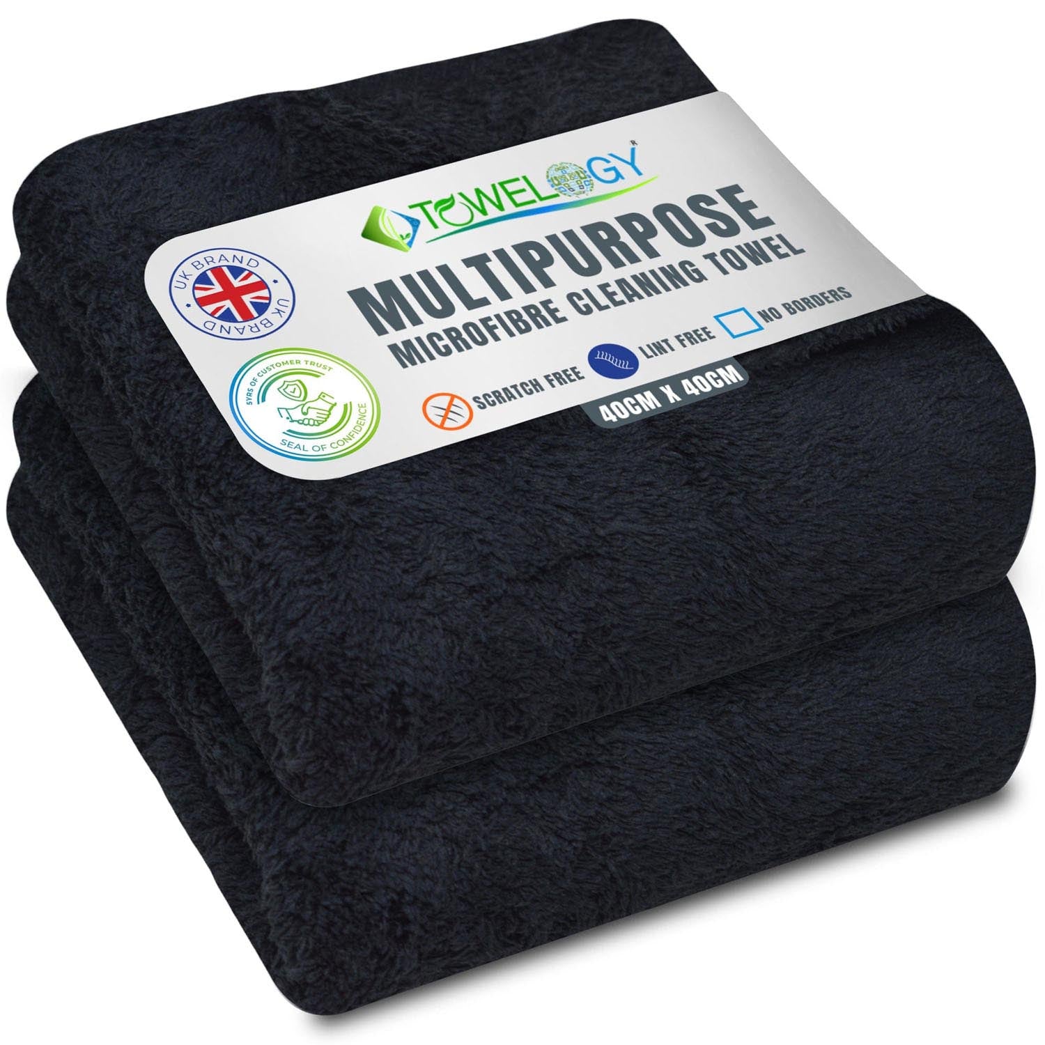 Towelogy Car Drying Towels Black / Pack of 4 Cole Edgeless Microfibre Car Drying Towels - Plush 500gsm