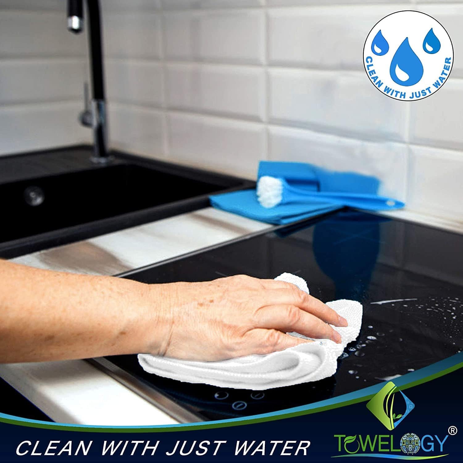 Towelogy Glass Cloths Olympus Extra Large Microfibre Glass Cleaning Cloth – Professional Grade