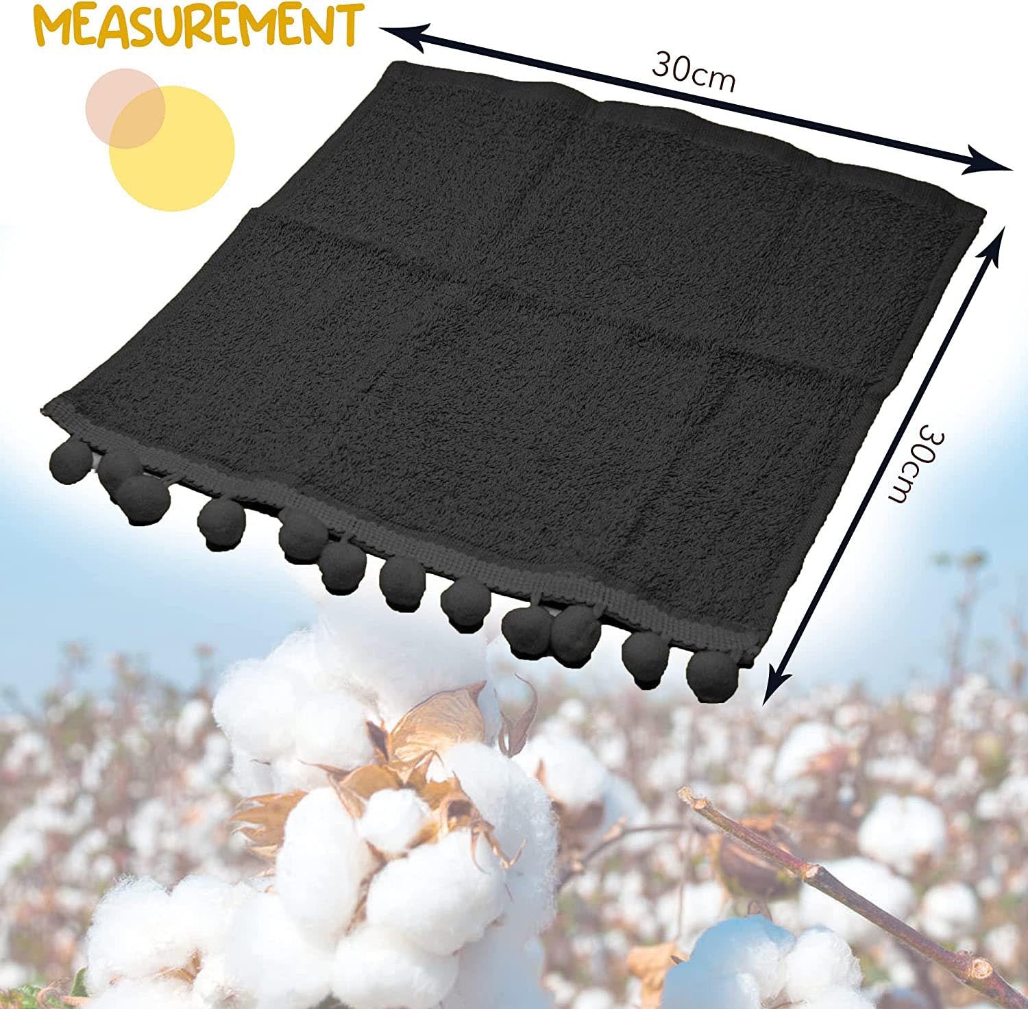 Towelogy Face Towels Elford Face Cloths Egyptian Cotton Washcloths with Poms