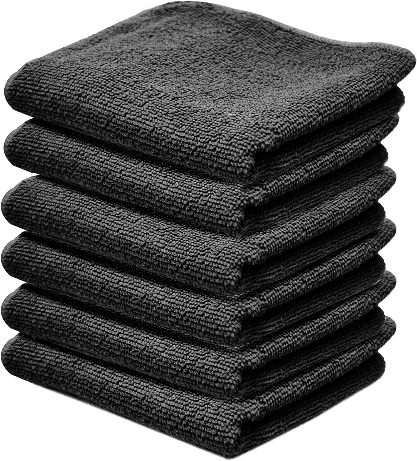 Towelogy Face Towels Black Michelle Microfibre Exfoliating Face Cloths - Soft Facial Cleansing Towels