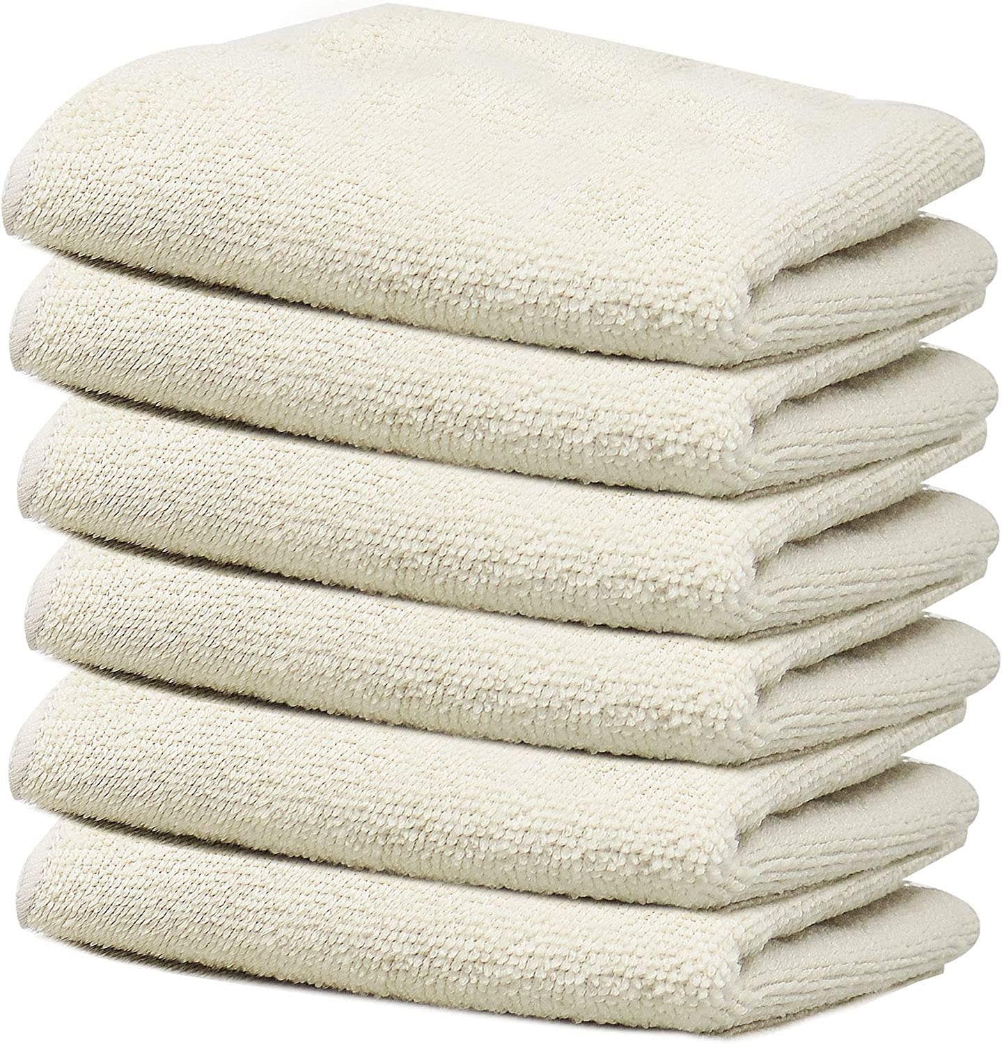 Towelogy Face Towels Cream Michelle Microfibre Exfoliating Face Cloths - Soft Facial Cleansing Towels
