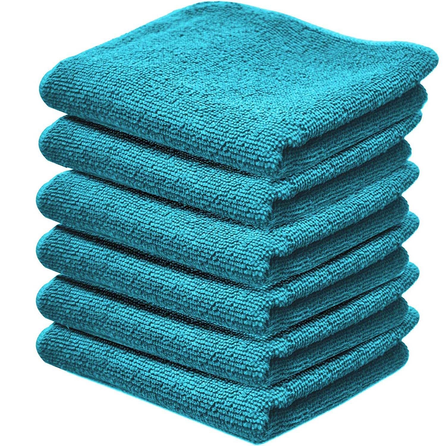 Towelogy Face Towels Teal Michelle Microfibre Exfoliating Face Cloths - Soft Facial Cleansing Towels