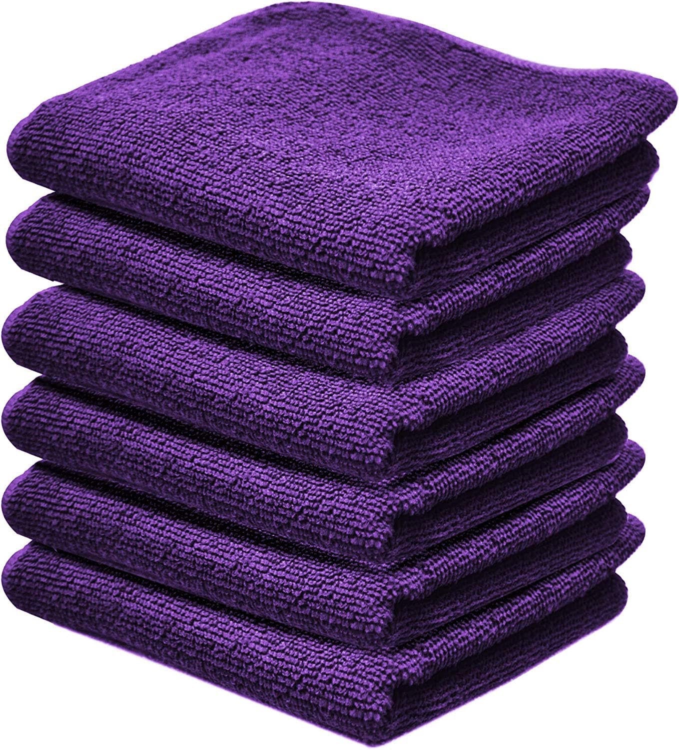 Towelogy Face Towels Purple Michelle Microfibre Exfoliating Face Cloths - Soft Facial Cleansing Towels