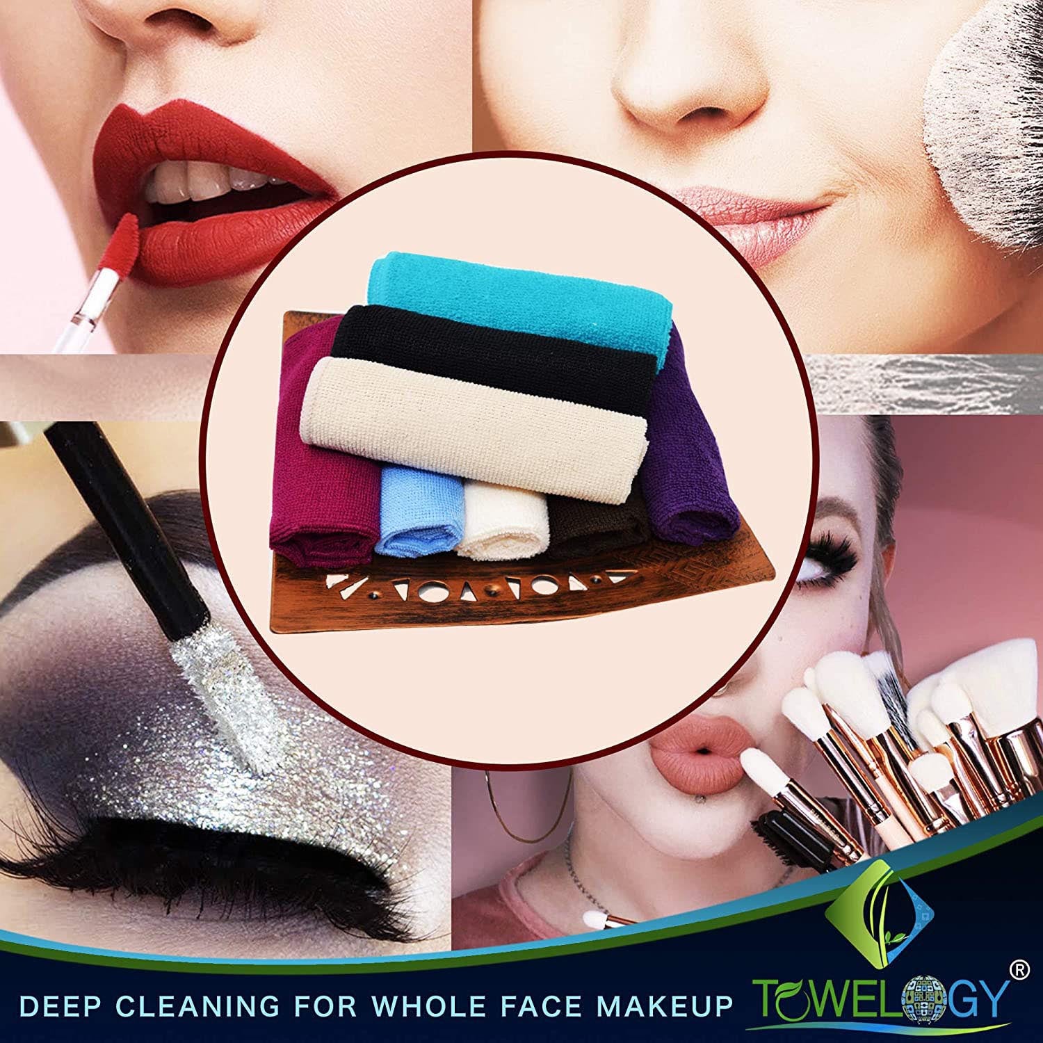 Towelogy Face Towels Michelle Microfibre Exfoliating Face Cloths - Soft Facial Cleansing Towels