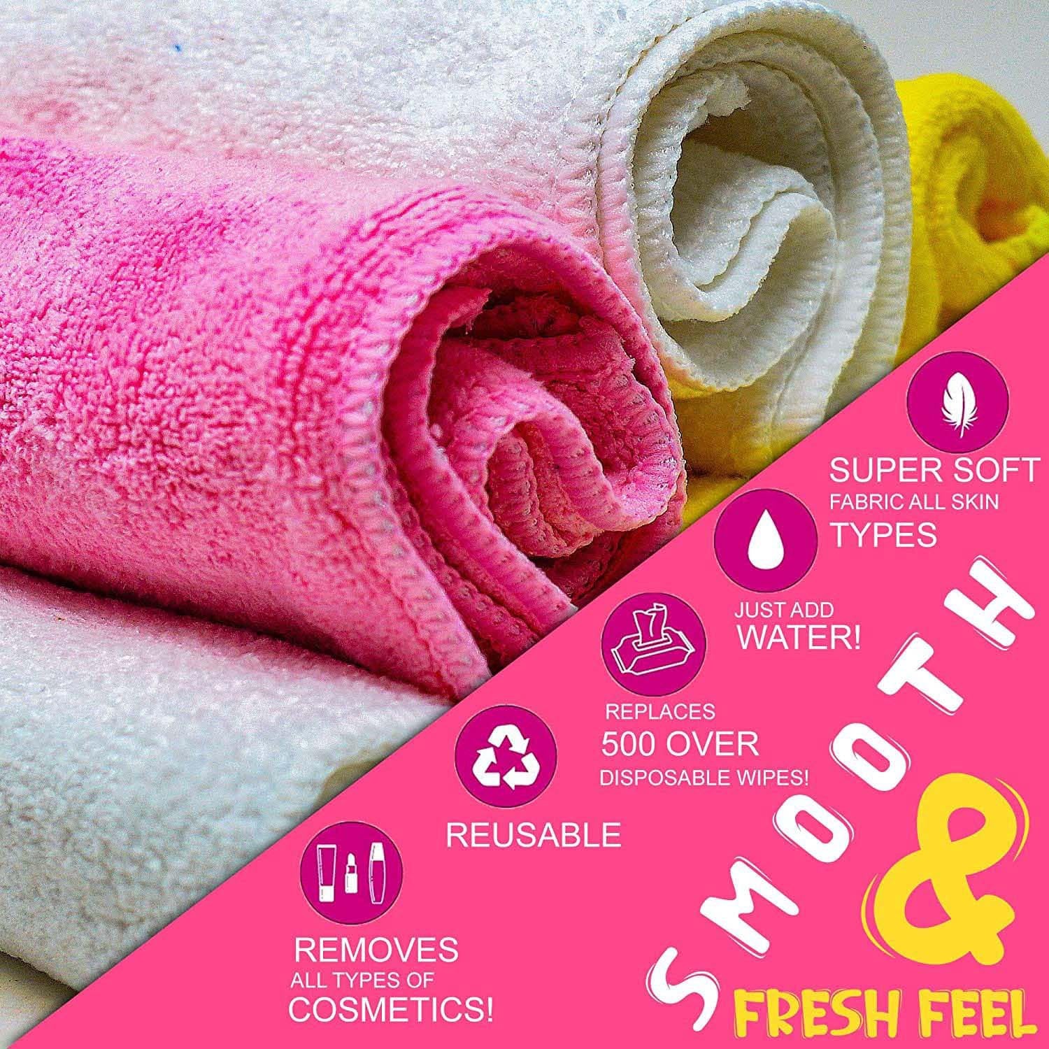 Towelogy Face Towels Vera Microfibre Face Cloths - Effective Makeup Remover and Cleansing Washcloths