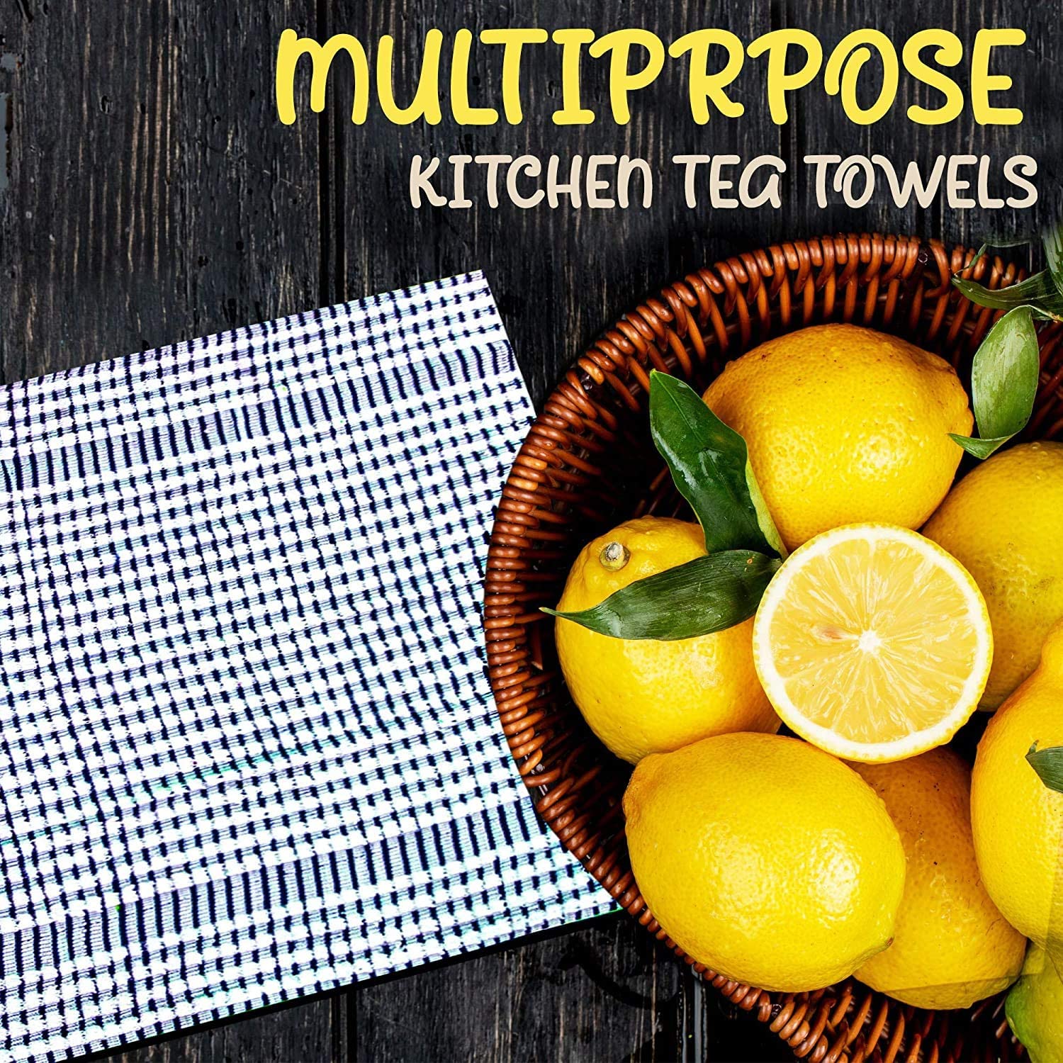 Cotton-Tea-Towels-Dobby-Weave-Rainbow-Coloured-Kitchen-Towels