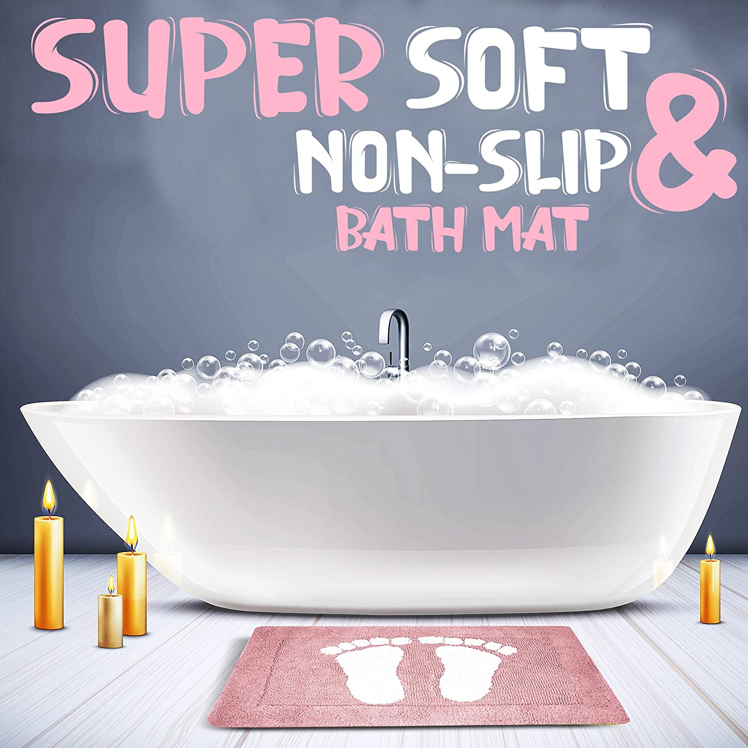 Cotton-Bath-Mats-2000gsm-Non-Slip-Pink