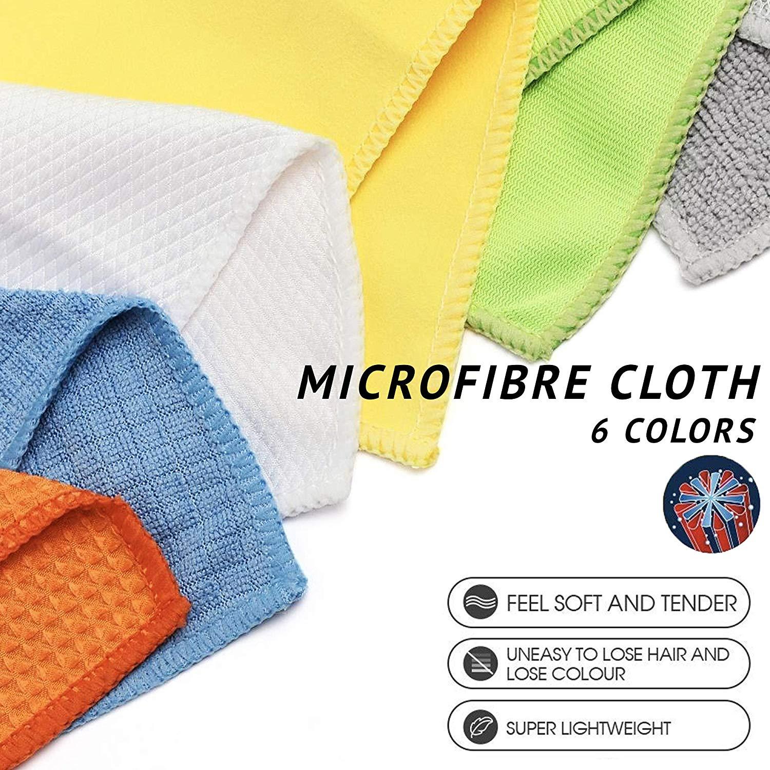 Multi Purpose Microfibre Cloths 12 Pack Lint Free Assorted 30x30cm - Towelogy