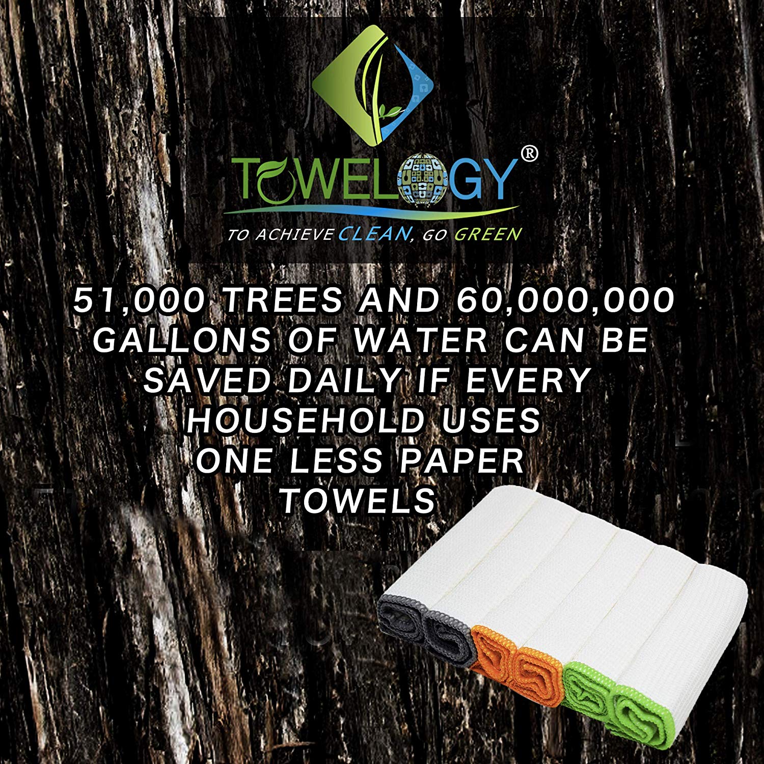 100% Organic Bamboo Dish Cloths Waffle Dish Cleaning Eco Cloths - Towelogy