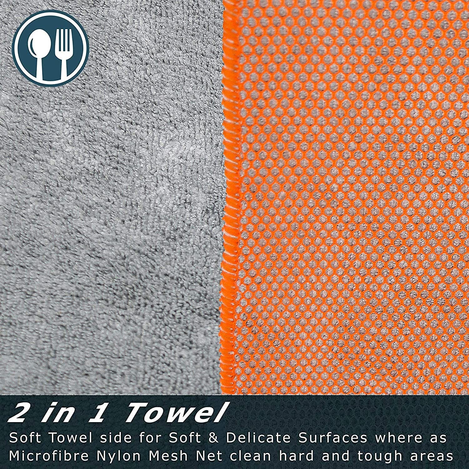 Microfibre-Dish-Cloth-Scrubber-Side-Backing-Grey-Kitchen-Towels